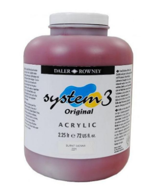 System 3 Acrylic Paint Burnt Sienna 2.25L - Al Masam Stationery LLC Main image