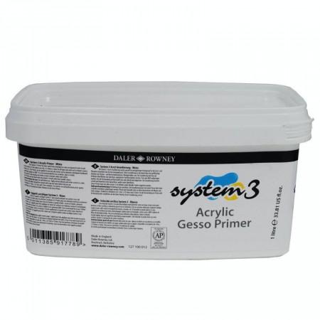 DALER-ROWNEY SYSTEM 3 ACRYLIC GESSO PRIMER (1 LITRE) - Al Masam Stationery LLC Main image