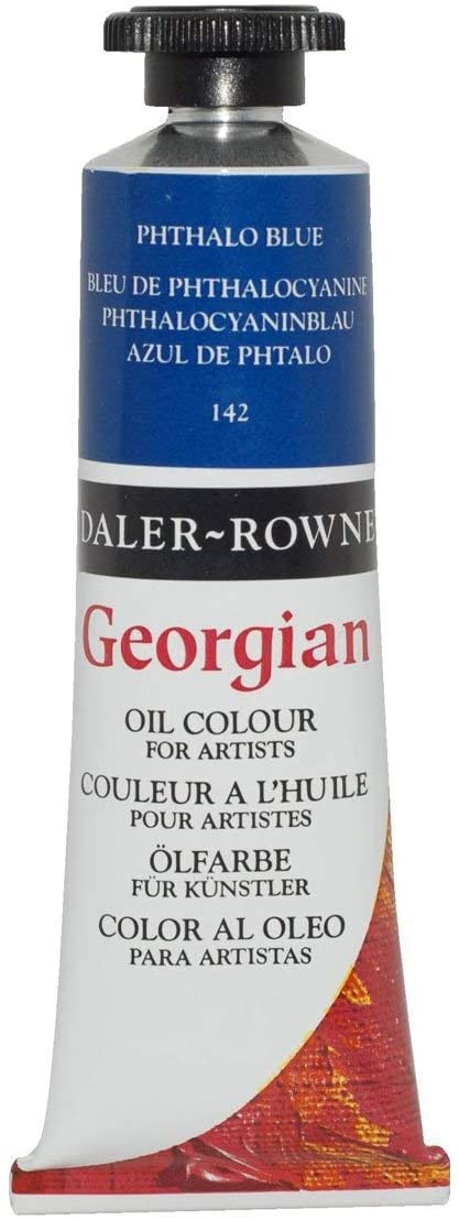 Daler-Rowney Georgian Oil Colors, 38ml,142 Phthalo Blue - Al Masam Stationery LLC Main image