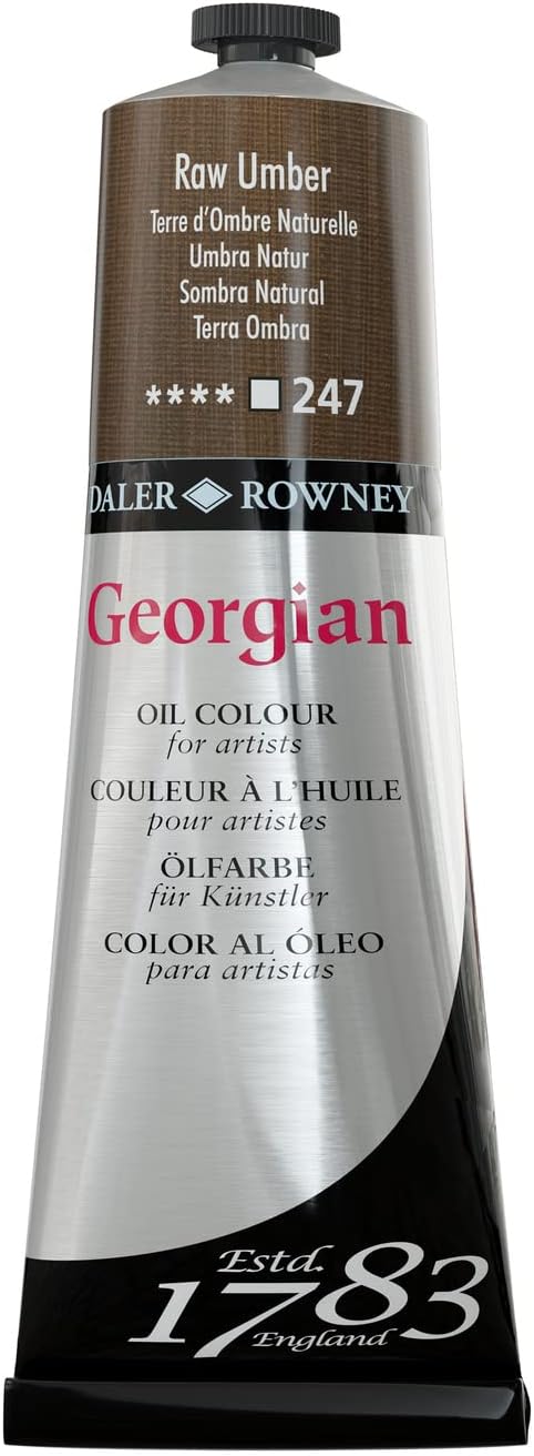 Daler Rowney Georgian Oil Paint  225ML RAW UMBER - Al Masam Stationery LLC Main image