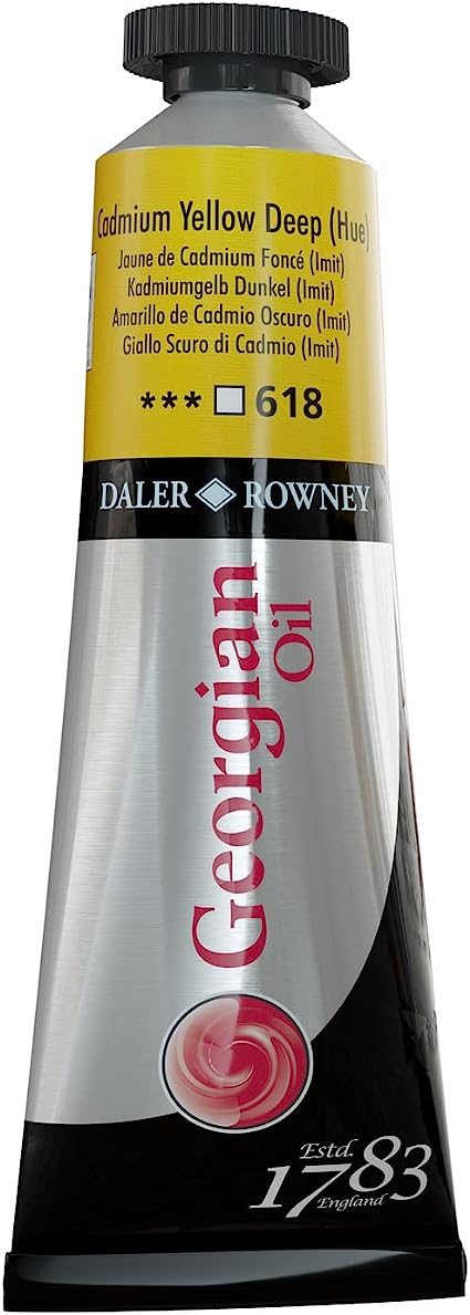 Daler Rowney Georgian Oil Paint  38ML CADMIUM YELLOW - Al Masam Stationery LLC Main image