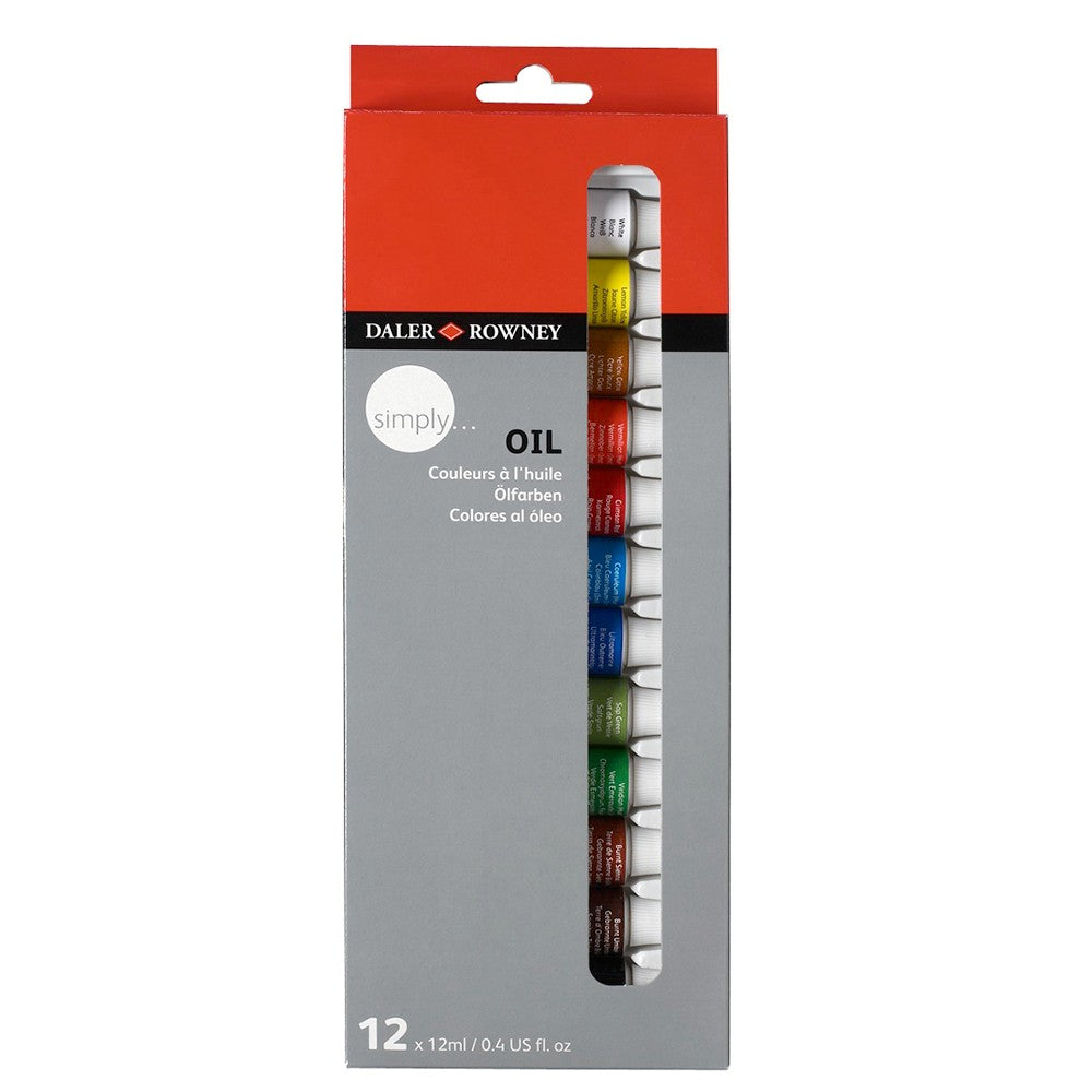 DALER ROWNEY : SIMPLY OIL PAINT SET : 12ML : SET OF 12 - Al Masam Stationery LLC Main image