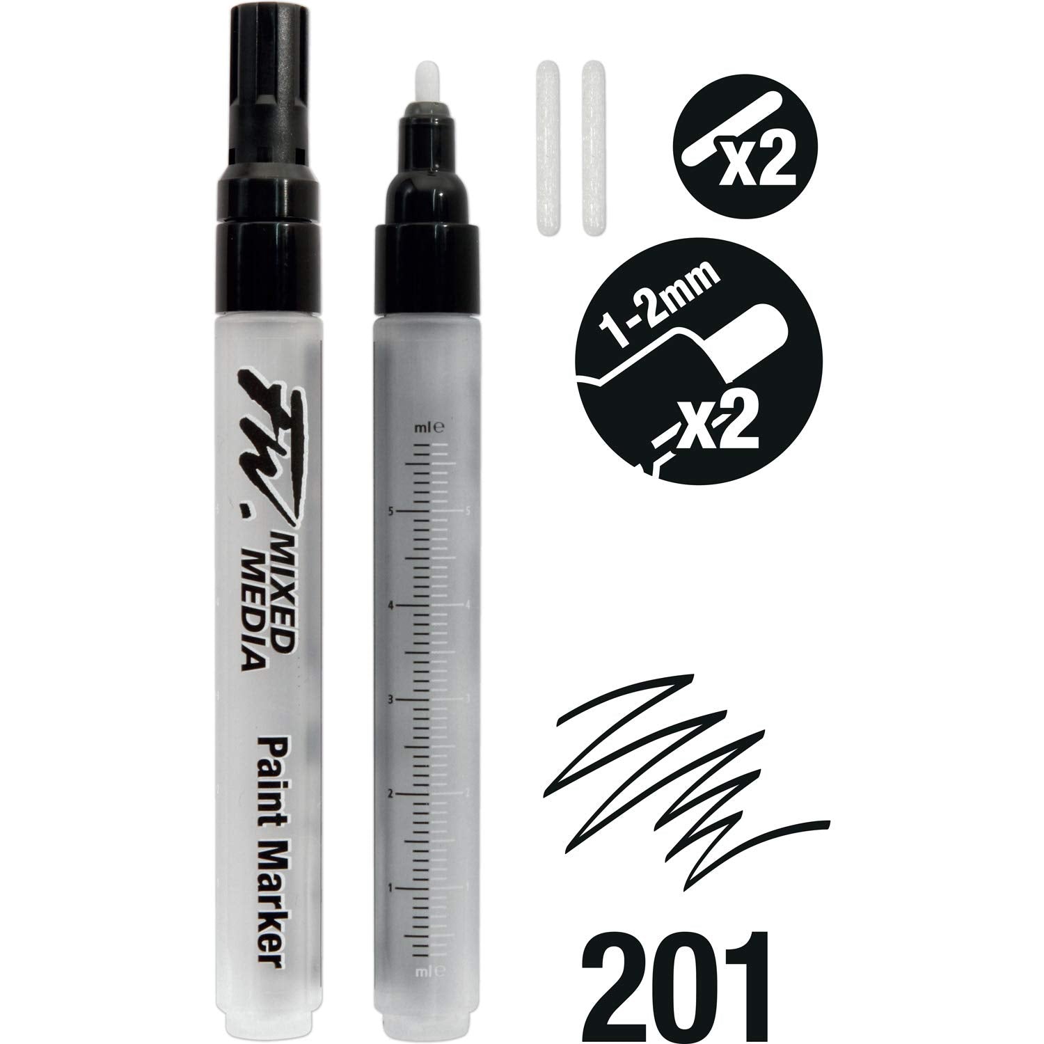Daler & Rowney Fw Marker Set 2X1-2Mm Rd+Nibs - Al Masam Stationery LLC Main image