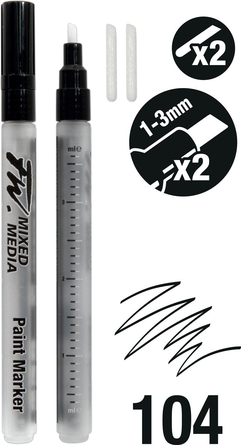 Daler & Rowney Fw Marker Set 2Xsm 1-3Mmch+NBS - Al Masam Stationery LLC Main image