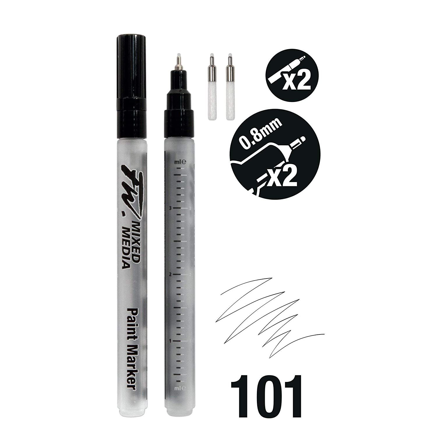 Daler & Rowney Fw Marker Set 2Xsm Techn+Nibs - Al Masam Stationery LLC Main image
