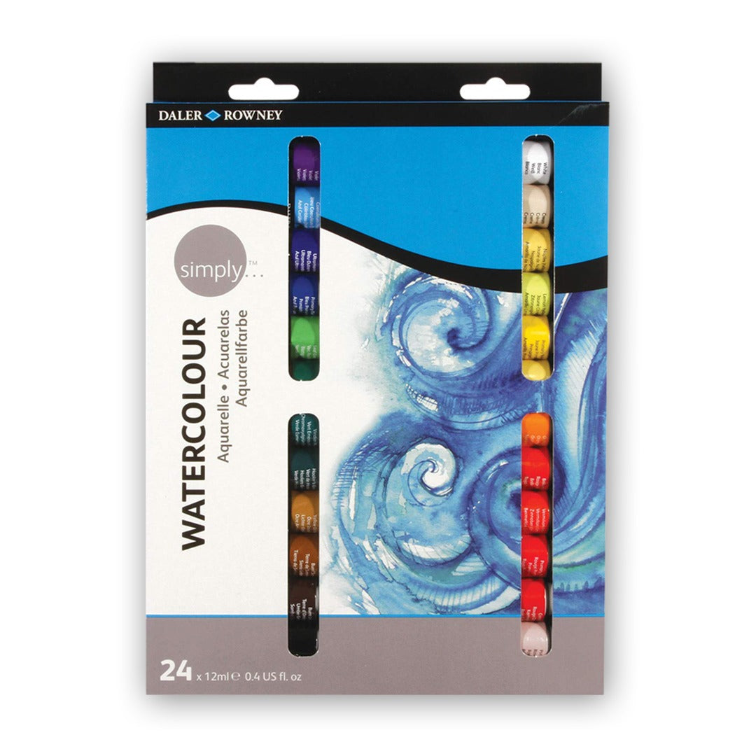 Daler Rowney Simply Watercolour Set of 24X12ml - Al Masam Stationery LLC Main image