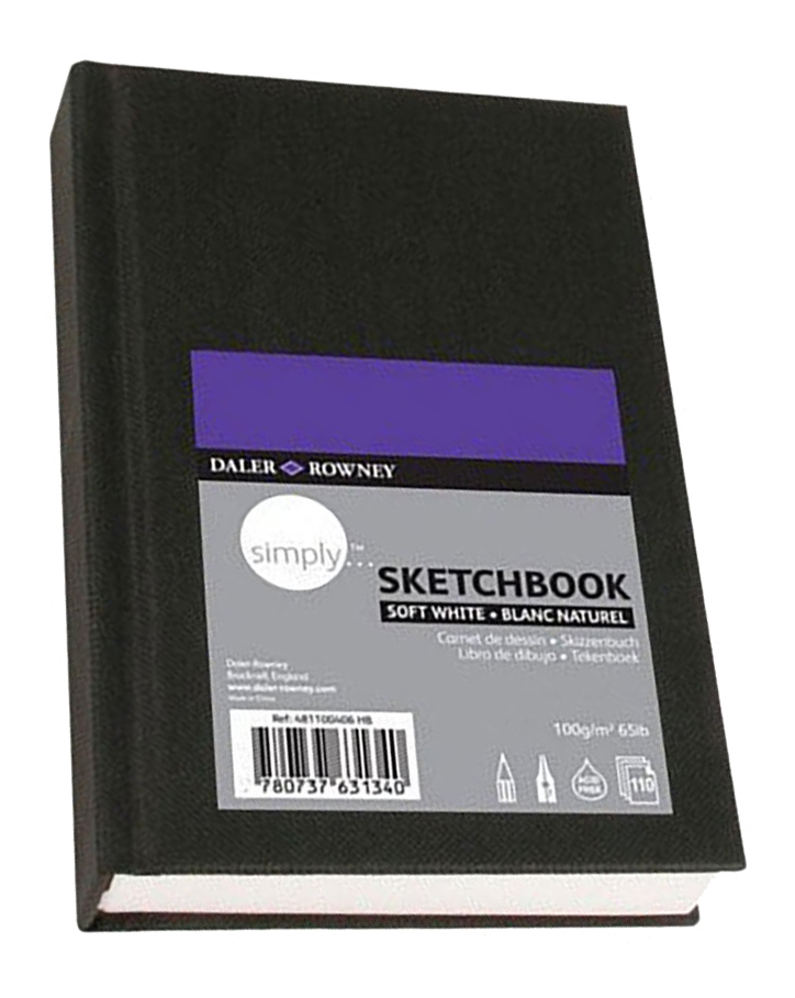 Daler Rowney Simply Soft White Hardbound Sketchbook Nominal A6 - Al Masam Stationery LLC Main image