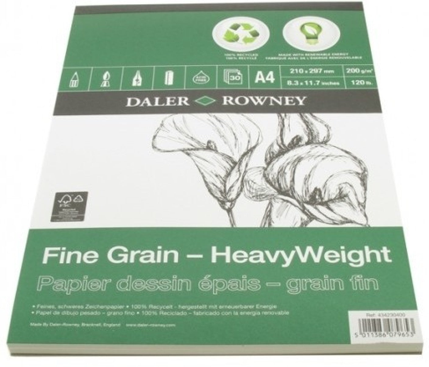 Daler Rowney Eco Paper Heavyweight Pad Fine Grain A4 - Al Masam Stationery LLC