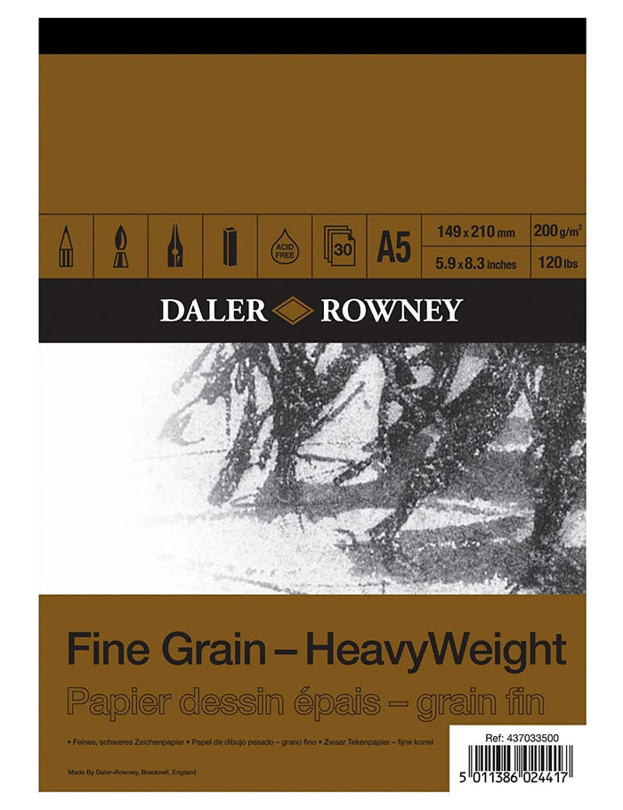 Daler Rowney Fine Grain Heavyweight Pad A5 200G 30SH - Al Masam Stationery LLC