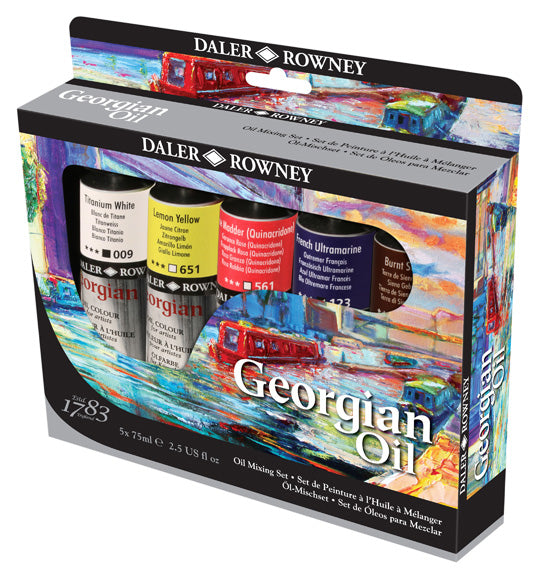 Daler Rowney Georgian Oil Classic Set A Set of 8 x 75ml Tubes - Al Masam Stationery LLC Main image