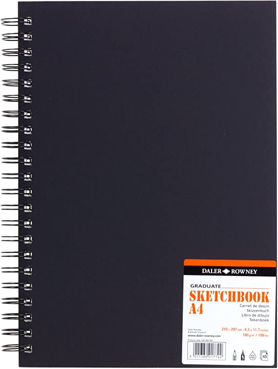 Daler - Rowney Graduate A4 Jumbo Spiral Sketchbook - Black - Al Masam Stationery LLC Main image