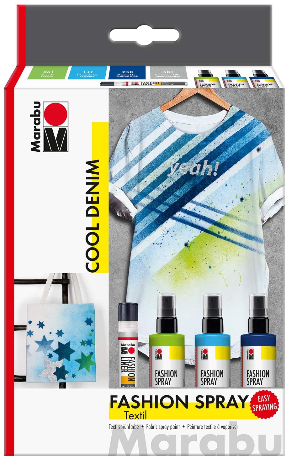 Marabu Blue Denim Fashion Spray Set - Al Masam Stationery LLC Main image
