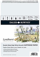 Daler-Rowney : Lyndhurst :10x7in : Spiral Pad smooth surface - 135gsm - 25s - Al Masam Stationery LLC