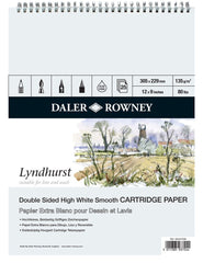 Daler-Rowney : Spiral Pad smooth surface - 135gsm - 25s: Lyndhurst :12x9 - Al Masam Stationery LLC