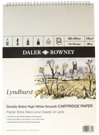 Daler-Rowney Spiral Pad smooth surface 135gsm 25S Lyndhurst 14x10 - Al Masam Stationery LLC
