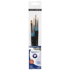 Daler Rowney Aquafine Watercolour Wallet 400 Short Handle 4 Brush Set - Al Masam Stationery LLC