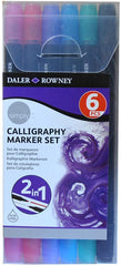 Daler Rowney Simply 6 Pen Calligraphy Marker Set - Al Masam Stationery LLC