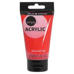 Daler Rowney Simply Acrylic 75ml  Brillant Red - Al Masam Stationery LLC