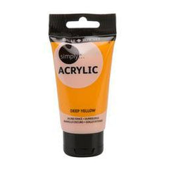 Daler Rowney Simply Acrylic 75ml  Deep Yellow - Al Masam Stationery LLC