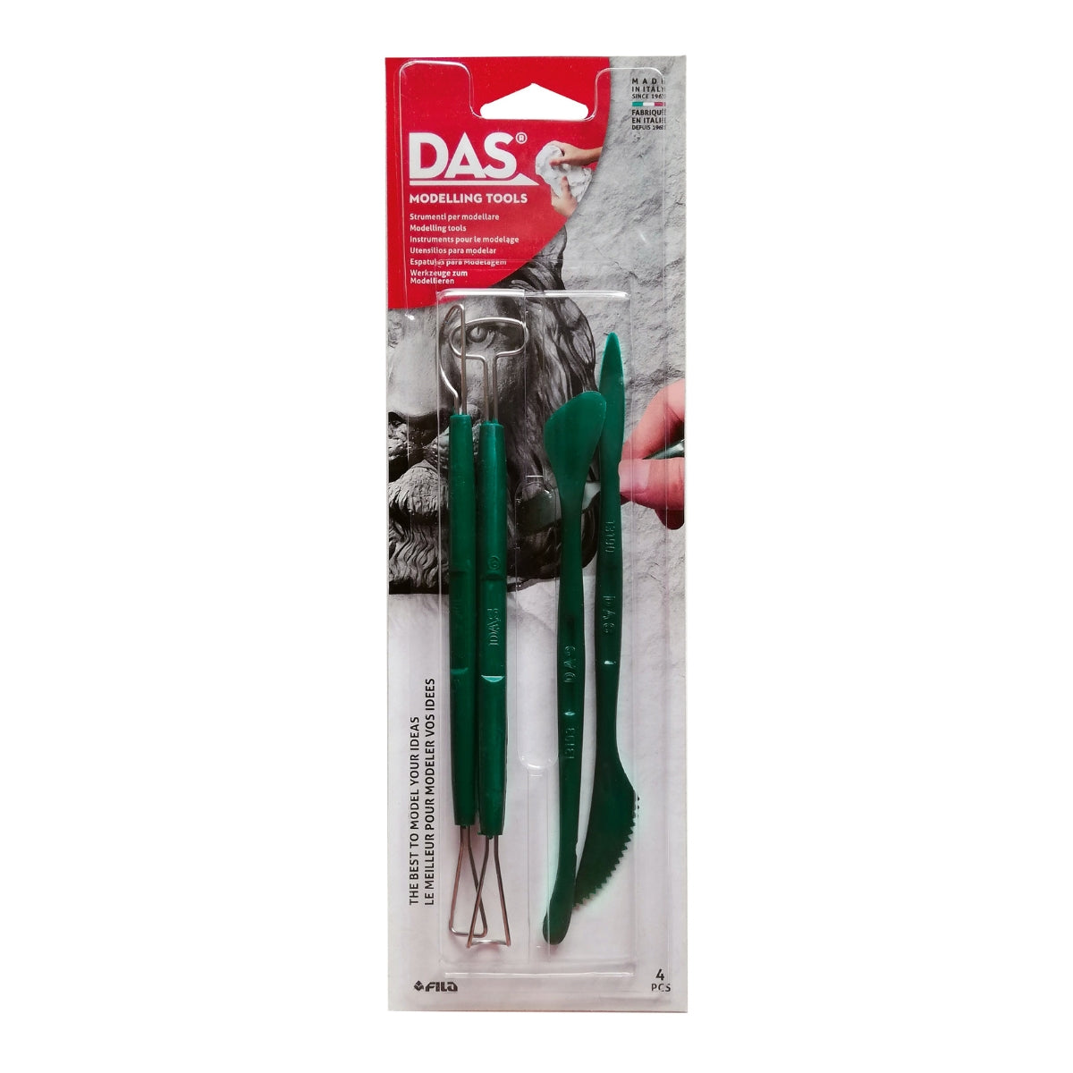 DAS Professional Modelling Tools 4-Piece Set – Clay & Sculpting Tools F068000-FP-01-88-0580-AMS43383-8000144043255