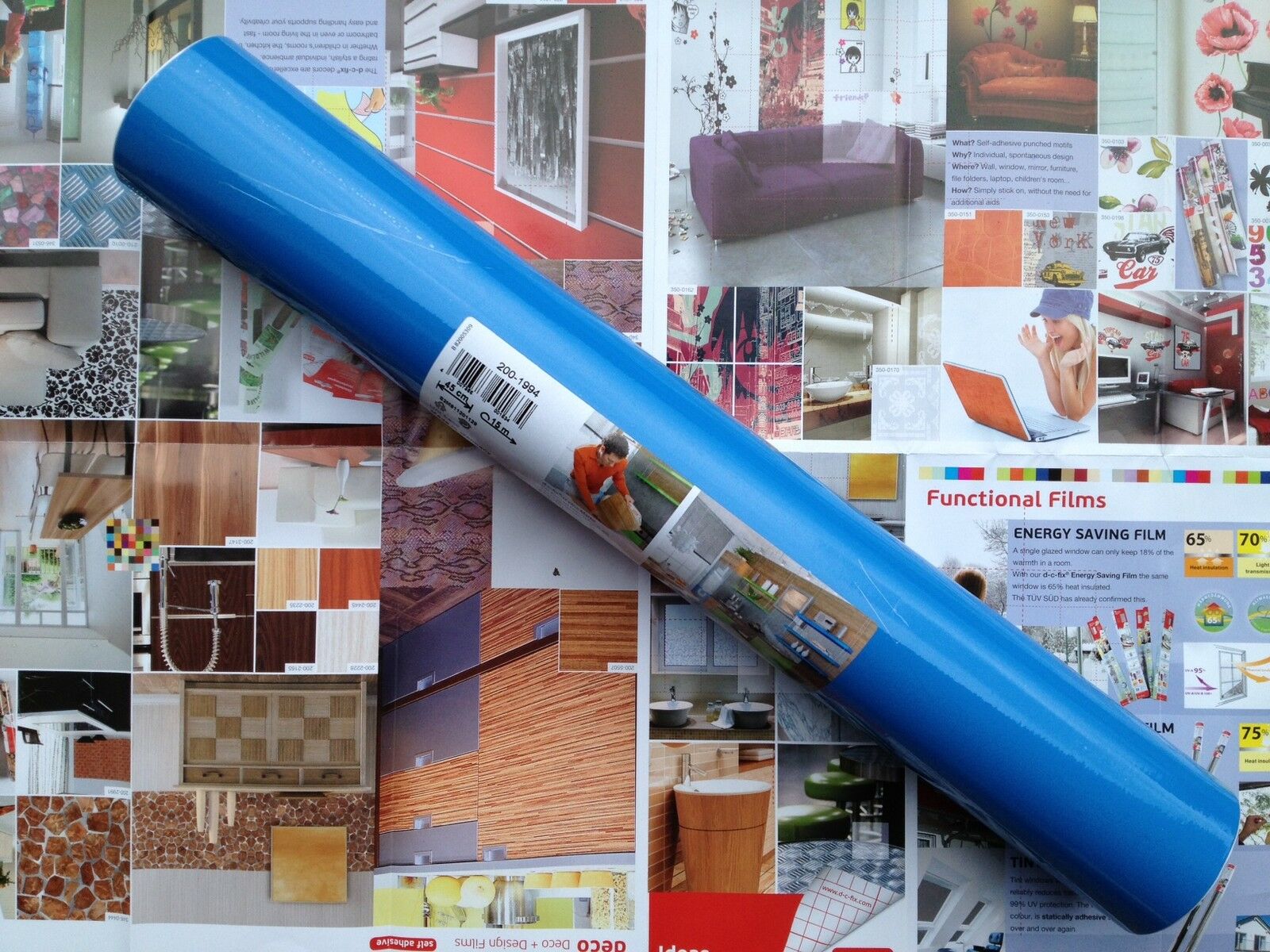 DC Fix 200-1994 Adhesive Cover Plain Gloss 45cmx15m Air Blue - Al Masam Stationery LLC Main image