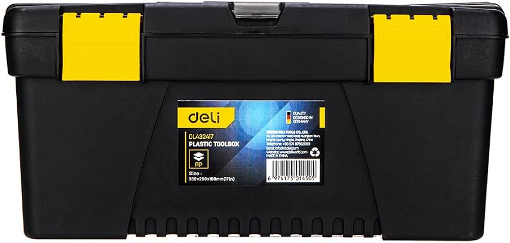 Deli Plastic tool Box 13" - Al Masam Stationery LLC Main image