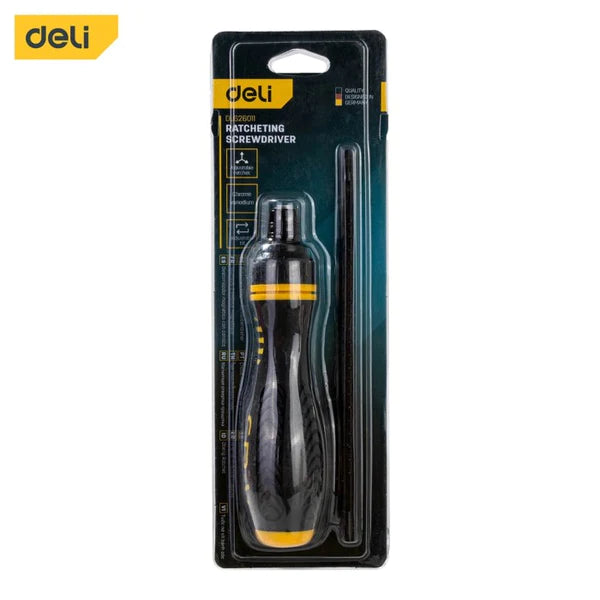 Deli Ratchet Screwdriver PH2x180mm Set - Al Masam Stationery LLC Main image