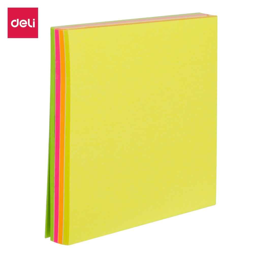 Deli Flip Sticky Notes 76x76mm 3''x3'' 4x25 - Al Masam Stationery LLC