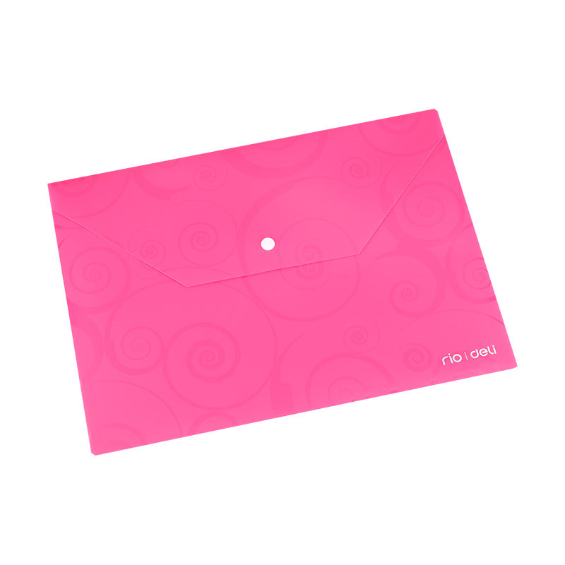 Deli Deco File Bag Snap A4 5C Translucent - Al Masam Stationery LLC