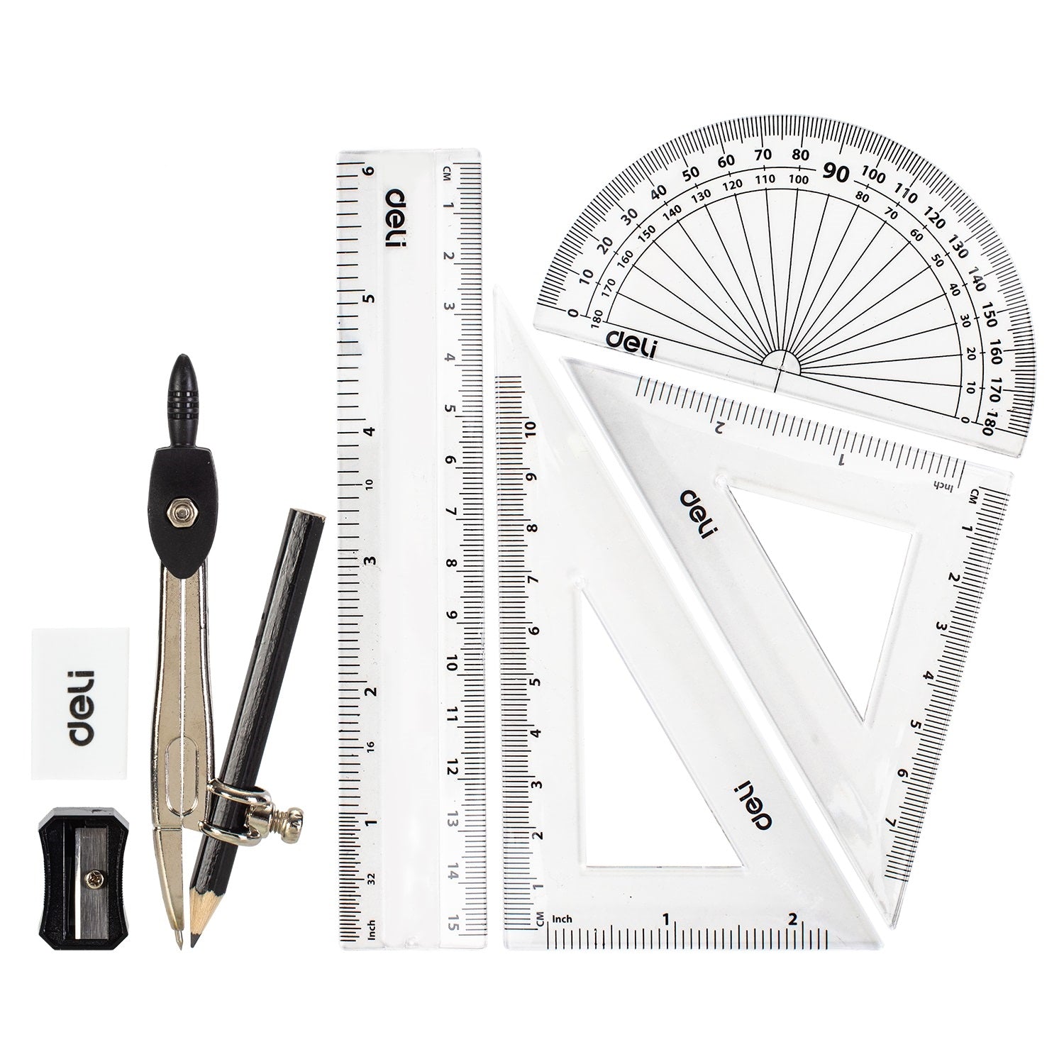 Deli Zamak Compass w/pencil - Al Masam Stationery LLC Main image