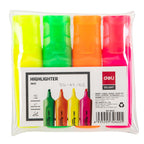 Deli Highlighter Chisel 1-5mm 4 Colours - Al Masam Stationery LLC