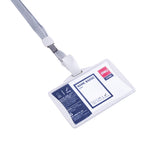 Deli Hard PP Lanyard Name Badge 85×53mm - Al Masam Stationery LLC