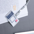 Deli Hard PP Lanyard Name Badge 85×53mm - Al Masam Stationery LLC