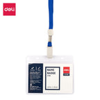Deli PVC Lanyard Name Badge Horizontal 95×68mm - Al Masam Stationery LLC