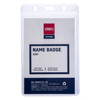 Deli PVC Lanyard Name Badge Vertical 68×95mm - Al Masam Stationery LLC
