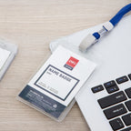 Deli PVC Lanyard Name Badge Vertical 68×95mm - Al Masam Stationery LLC