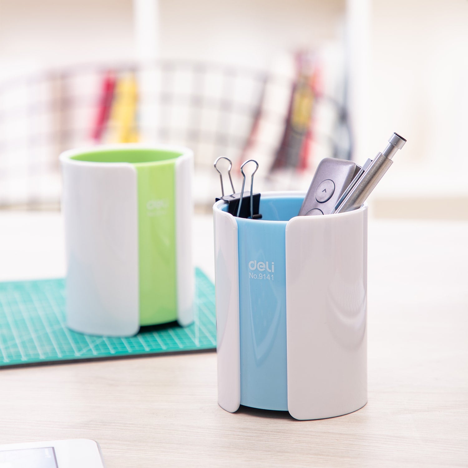 Deli PS Dual Color Pen Holder 82x106mm - Al Masam Stationery LLC