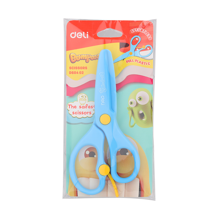 Deli Plastic Scissors 130mm Safe - Al Masam Stationery LLC