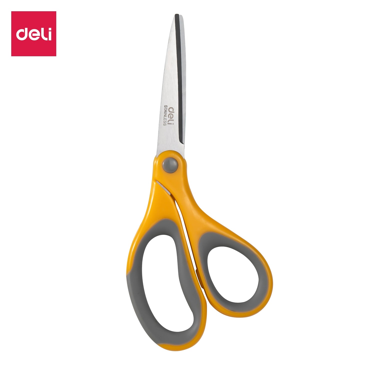 Deli Soft-touch Scissors 180mm Yellow - Al Masam Stationery LLC Main image