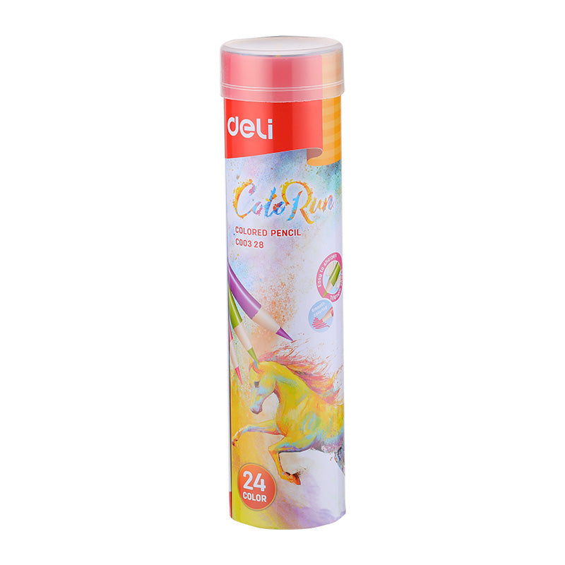 Deli Colored Pencil Tin Tube 24C - Al Masam Stationery LLC Main image