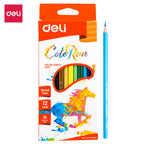 Deli Plastic Colored Pencil Triangle Bright 12C - Al Masam Stationery LLC