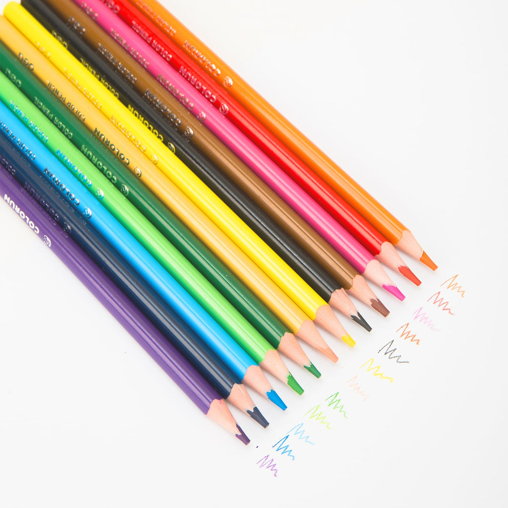 Deli Plastic Colored Pencil Triangle Bright 18C - Al Masam Stationery LLC