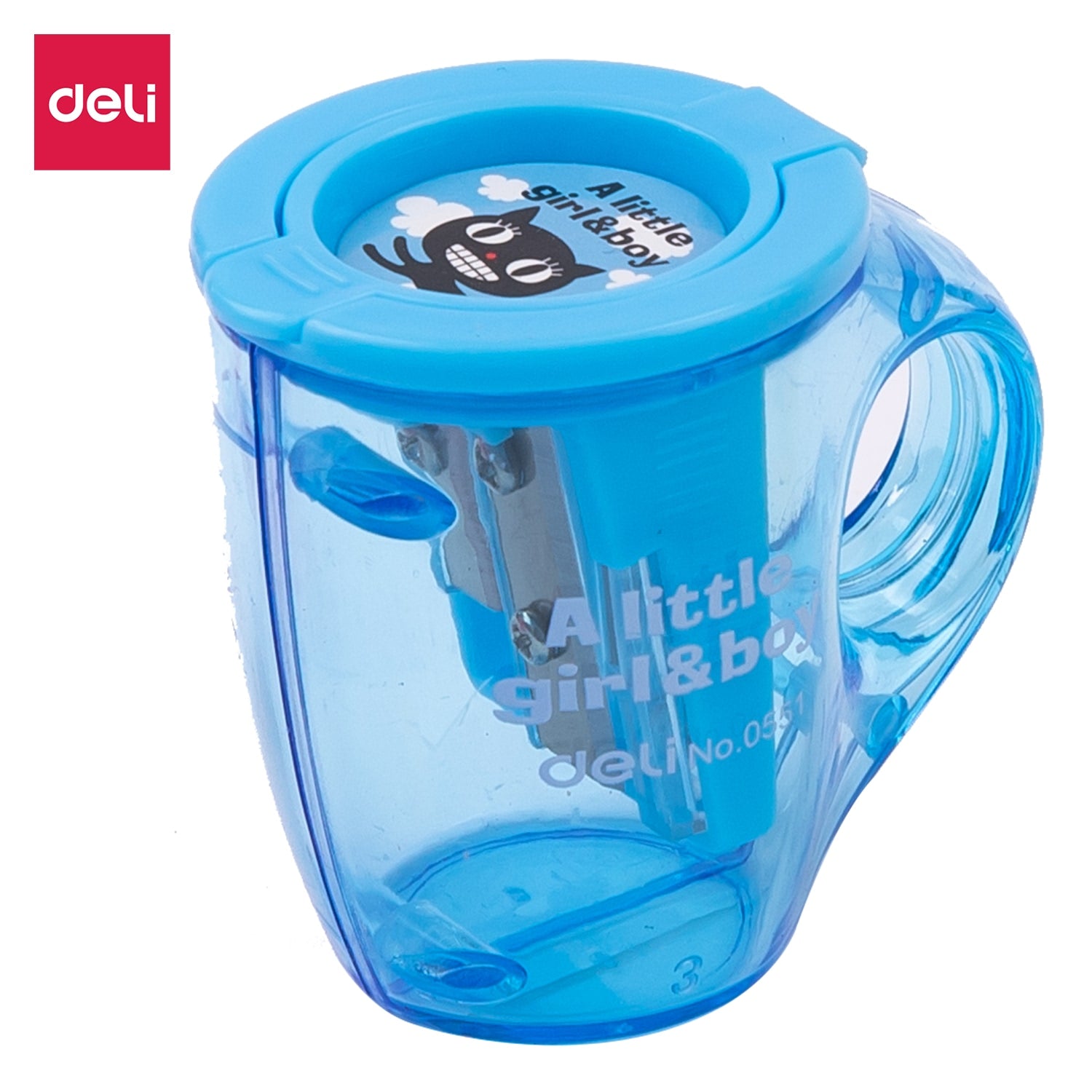 Deli Cup 2-hole Sharpener w/canister 23°18° 7mm 3C - Al Masam Stationery LLC