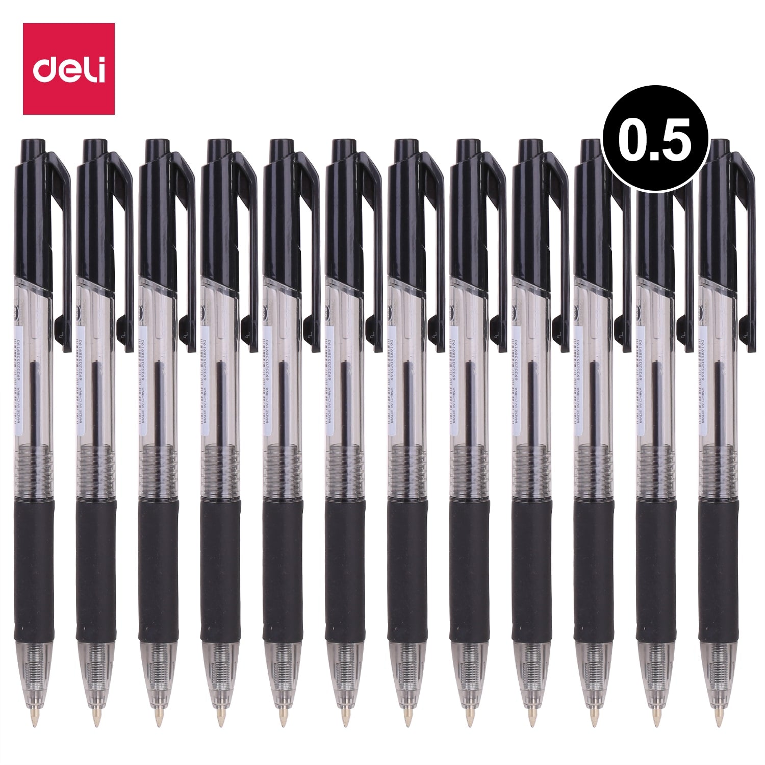 Deli Ball Point Pen Bullet tip 0.5mm - (Black) - Al Masam Stationery LLC Main image