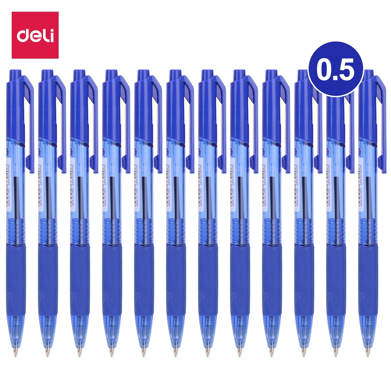 Deli Ball Point Pen Bullet tip 0.5mm - (Blue) - Al Masam Stationery LLC Main image