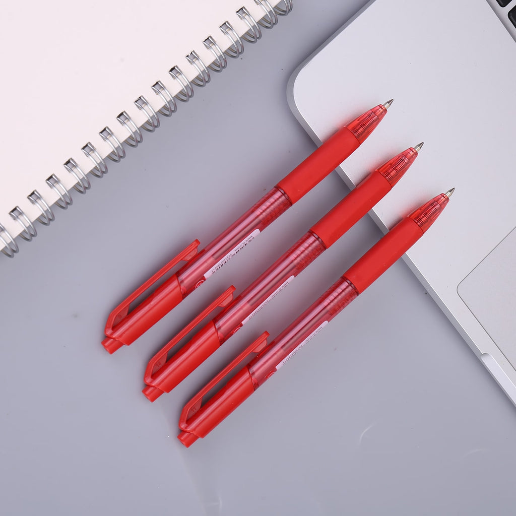 Deli Ball Point Pen Bullet tip 0.5mm - (Red) - Al Masam Stationery LLC
