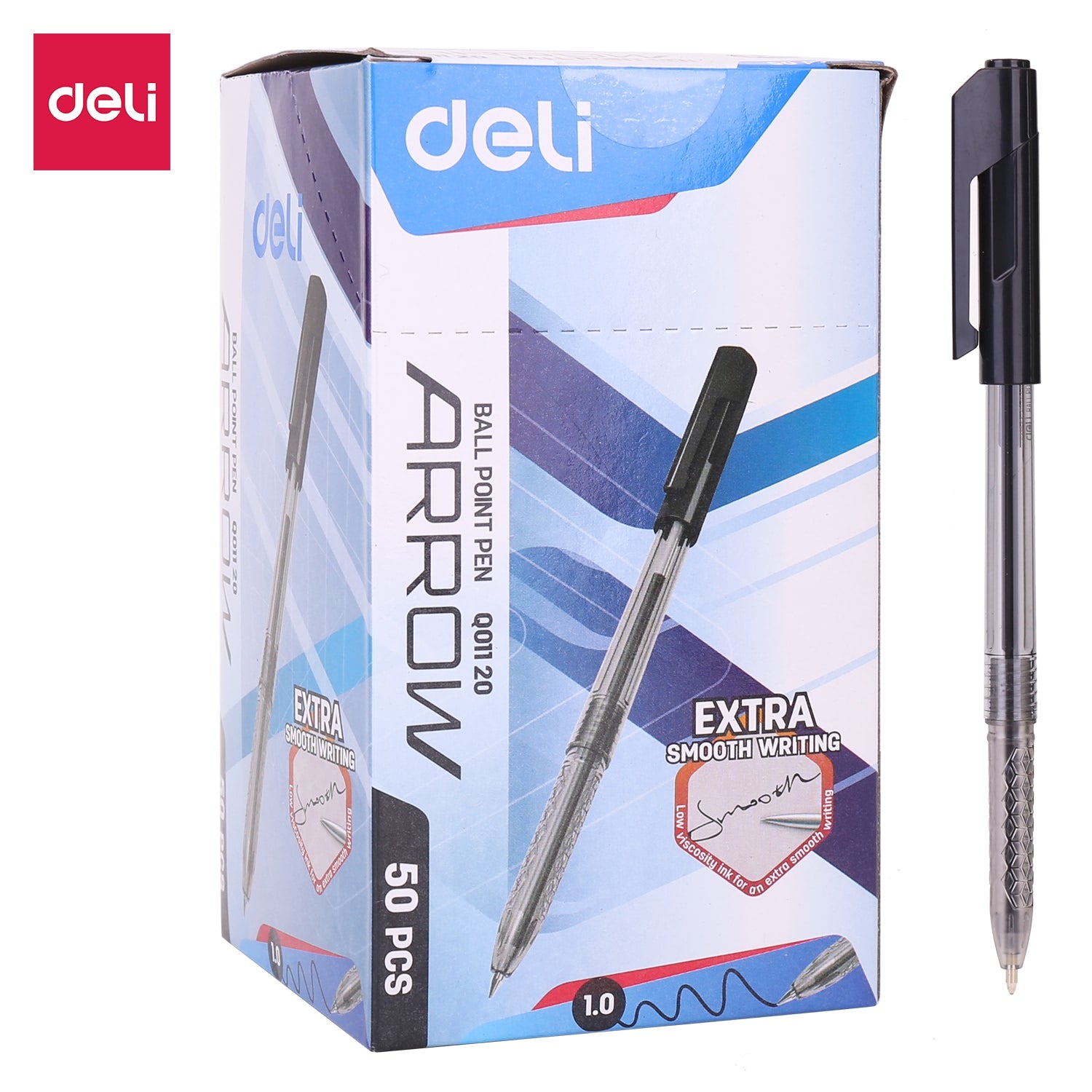 Deli Ball Point Pen Bullet tip 1.0mm - (Black) - Al Masam Stationery LLC Main image