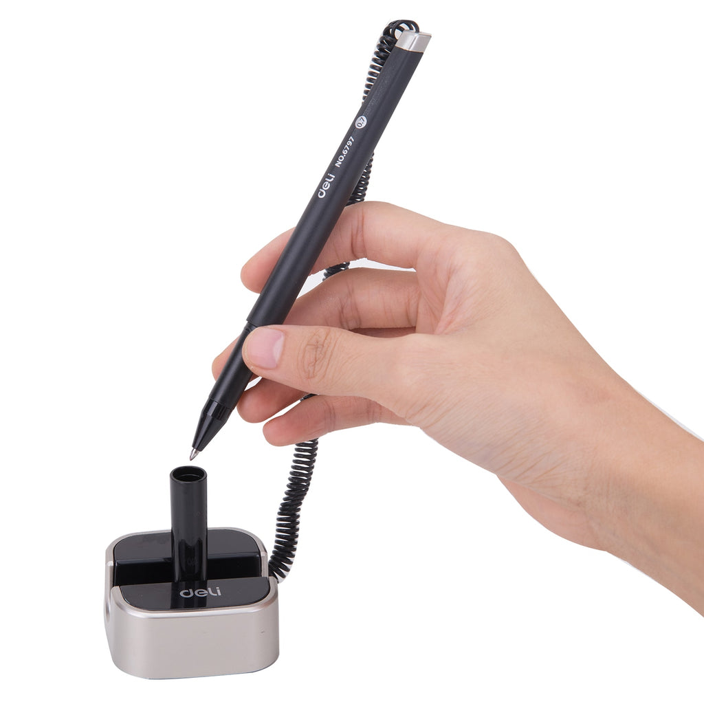 Deli  Desk Pen Stand Gel Pen 0.7mm Black - Al Masam Stationery LLC
