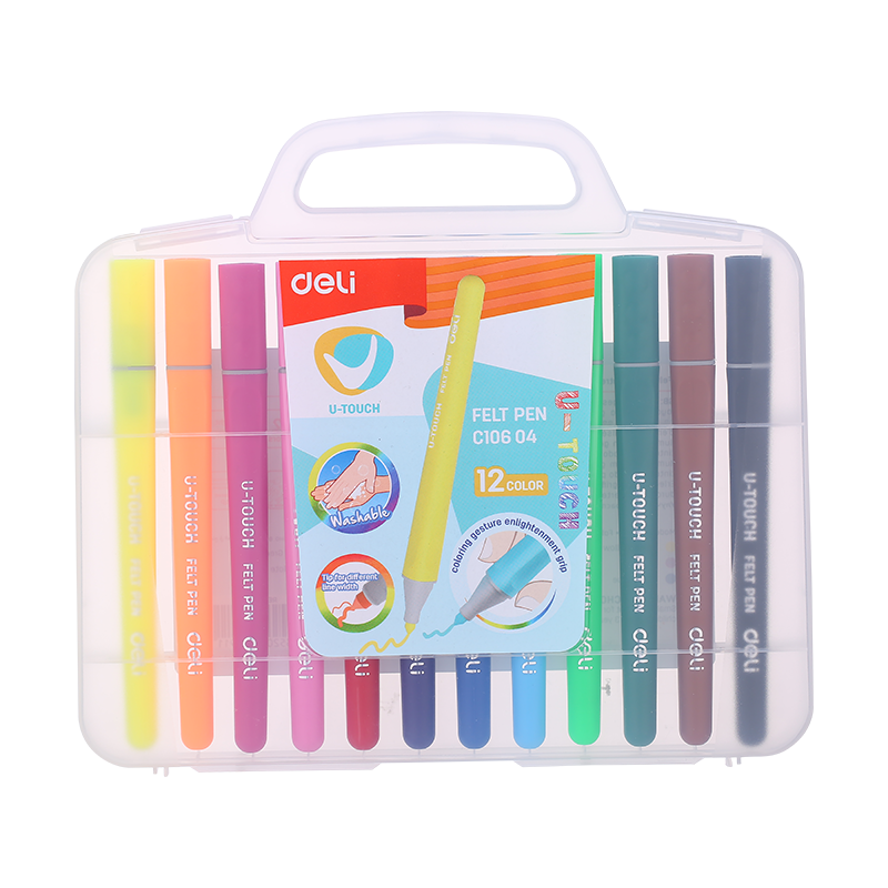 Deli Felt Pen 12 colors - U Touch - Al Masam Stationery LLC Main image