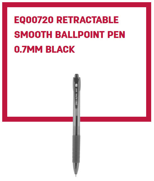 Deli Retractable Smooth Ballpoint Pen 0.7mm Black Secondary image